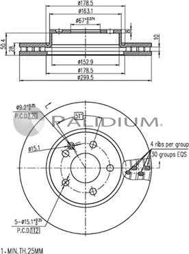 Ashuki P330-150 - Тормозной диск avtokuzovplus.com.ua