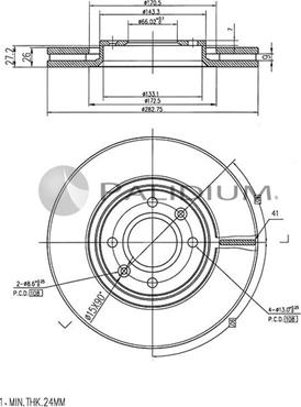 Ashuki P330-005 - Гальмівний диск autocars.com.ua