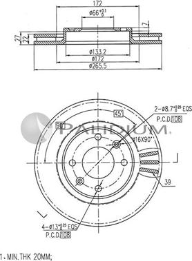 Ashuki P330-008 - Тормозной диск avtokuzovplus.com.ua