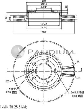 Ashuki P330-012 - Гальмівний диск autocars.com.ua