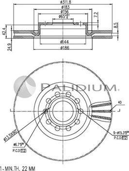 Ashuki P330-018 - Гальмівний диск autocars.com.ua