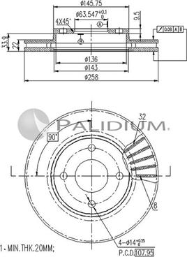 Ashuki P330-021 - Гальмівний диск autocars.com.ua