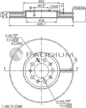 Ashuki P330-025 - Гальмівний диск autocars.com.ua