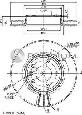 Ashuki P330-033 - Гальмівний диск autocars.com.ua