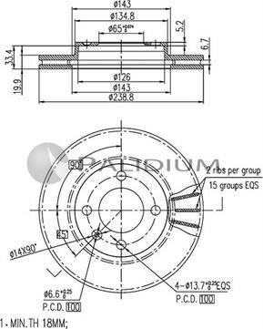 Ashuki P330-036 - Гальмівний диск autocars.com.ua