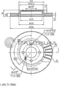 Ashuki P330-037 - Гальмівний диск autocars.com.ua