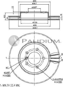 Ashuki P330-047 - Тормозной диск avtokuzovplus.com.ua