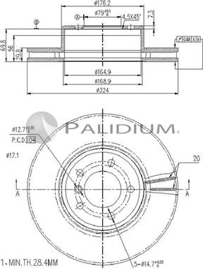 Ashuki P330-049 - Гальмівний диск autocars.com.ua