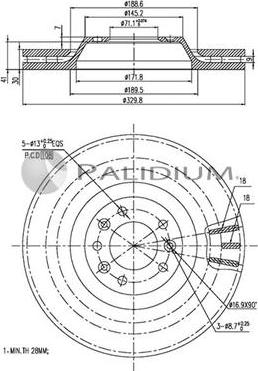 Ashuki P330-052 - Тормозной диск avtokuzovplus.com.ua