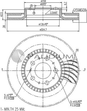 Ashuki P330-055 - Гальмівний диск autocars.com.ua