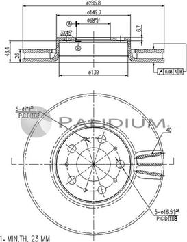 Ashuki P330-057 - Гальмівний диск autocars.com.ua