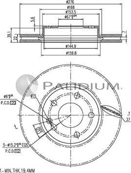 Ashuki P330-059 - Тормозной диск avtokuzovplus.com.ua