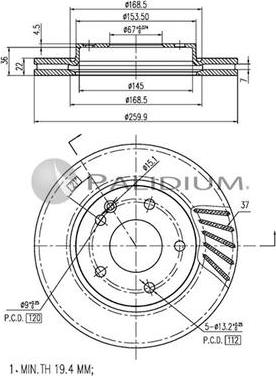 Ashuki P330-068 - Тормозной диск autodnr.net