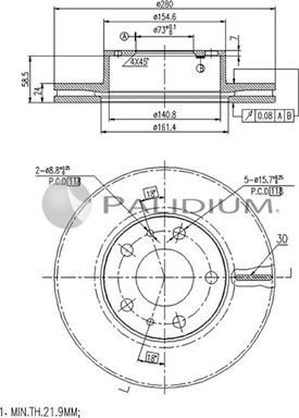 Ashuki P330-071 - Гальмівний диск autocars.com.ua