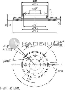 Ashuki P330-072 - Тормозной диск avtokuzovplus.com.ua