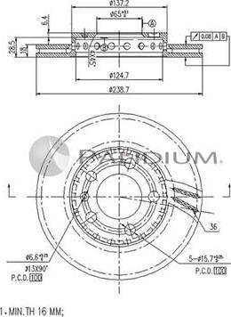 Ashuki P330-081 - Гальмівний диск autocars.com.ua