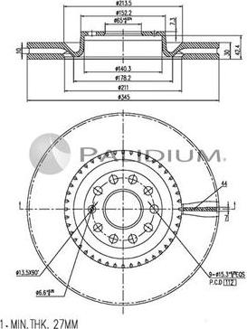 Ashuki P330-084 - Гальмівний диск autocars.com.ua