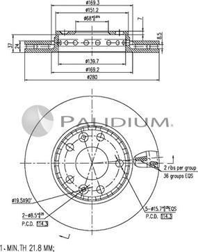 Ashuki P330-085 - Гальмівний диск autocars.com.ua