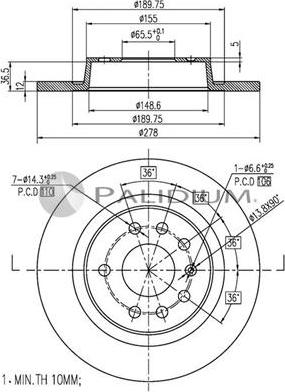 Ashuki P330-101 - Гальмівний диск autocars.com.ua