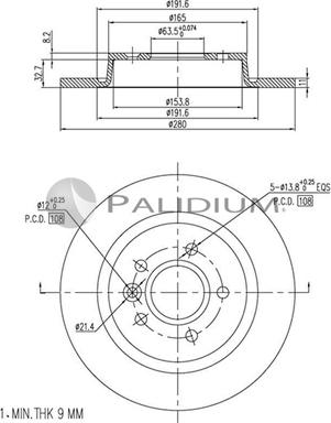 Ashuki P330-106 - Тормозной диск avtokuzovplus.com.ua