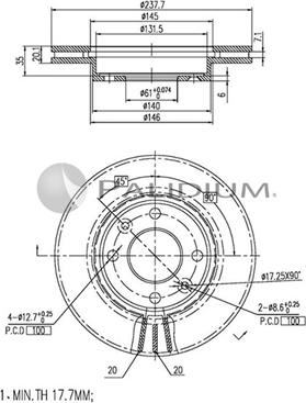 Ashuki P330-107 - Гальмівний диск autocars.com.ua