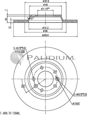 Ashuki P330-108 - Тормозной диск avtokuzovplus.com.ua