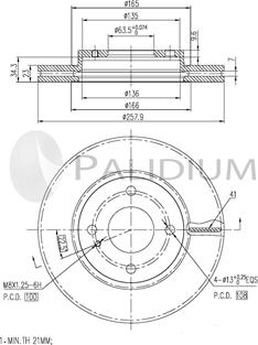 Ashuki P330-109 - Тормозной диск avtokuzovplus.com.ua