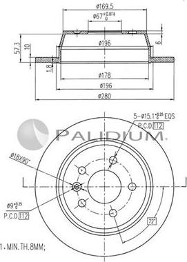 Ashuki P330-116 - Тормозной диск avtokuzovplus.com.ua