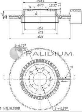 Ashuki P330-117 - Тормозной диск avtokuzovplus.com.ua