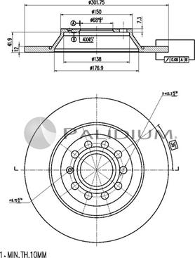 Ashuki P330-119 - Тормозной диск avtokuzovplus.com.ua