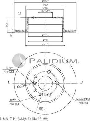 Ashuki P330-123 - Тормозной диск avtokuzovplus.com.ua