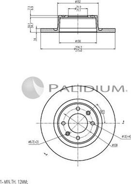 Ashuki P330-124 - Гальмівний диск autocars.com.ua