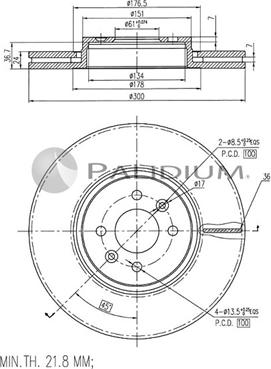 Ashuki P330-133 - Гальмівний диск autocars.com.ua