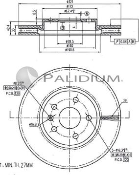 Ashuki P330-134 - Гальмівний диск autocars.com.ua