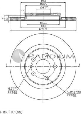 Ashuki P330-136 - Гальмівний диск autocars.com.ua