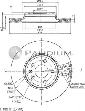 Ashuki P330-143 - Тормозной диск avtokuzovplus.com.ua