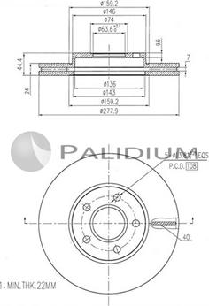 Ashuki P330-144 - Тормозной диск avtokuzovplus.com.ua