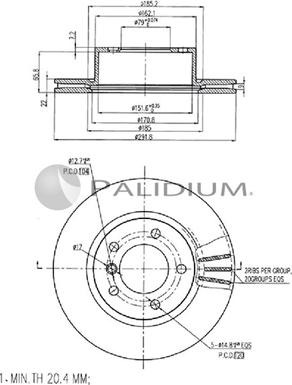 Ashuki P330-155 - Гальмівний диск autocars.com.ua