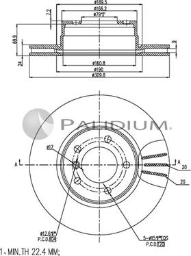 Ashuki P330-157 - Тормозной диск avtokuzovplus.com.ua