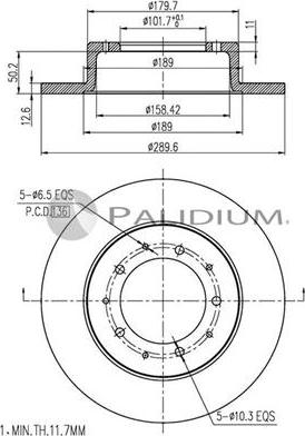 Ashuki P330-159 - Гальмівний диск autocars.com.ua