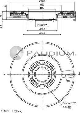 Ashuki P330-165 - Тормозной диск avtokuzovplus.com.ua