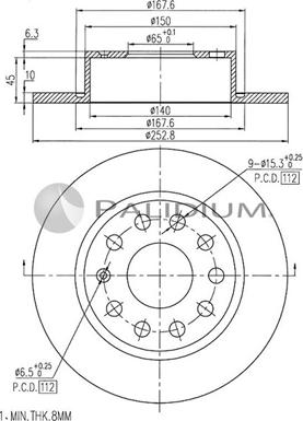 Ashuki P331-001 - Тормозной диск avtokuzovplus.com.ua