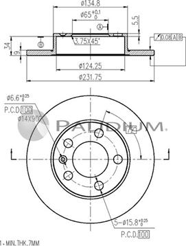 Ashuki P331-003 - Гальмівний диск autocars.com.ua