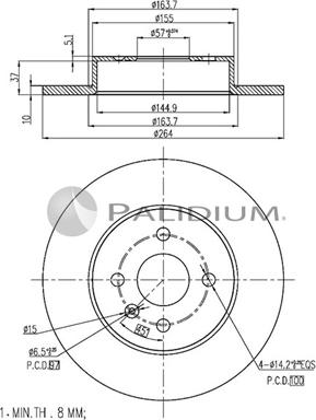 Ashuki P331-005 - Гальмівний диск autocars.com.ua