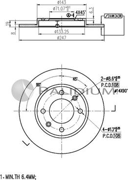 Ashuki P331-010 - Тормозной диск avtokuzovplus.com.ua