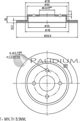 Ashuki P331-013 - Гальмівний диск autocars.com.ua