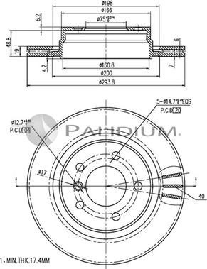 Ashuki P331-015 - Тормозной диск avtokuzovplus.com.ua