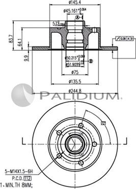 Ashuki P331-016 - Тормозной диск avtokuzovplus.com.ua