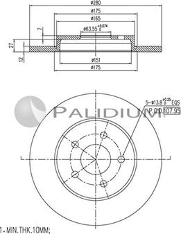 Ashuki P331-018 - Тормозной диск avtokuzovplus.com.ua