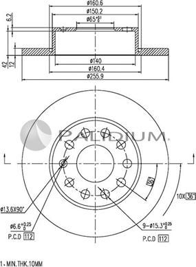 Ashuki P331-021 - Гальмівний диск autocars.com.ua